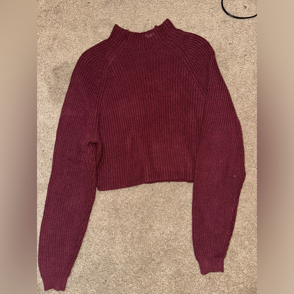Red crop sweater